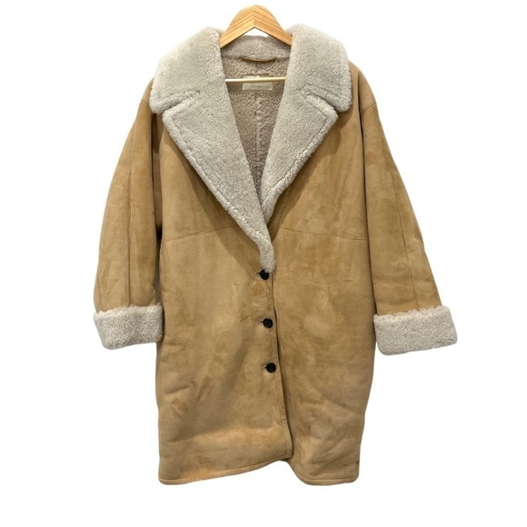 Nili Lotan | Lenon Lamb Shearling Coat in Beige - Size Large - Picture 5 of 17